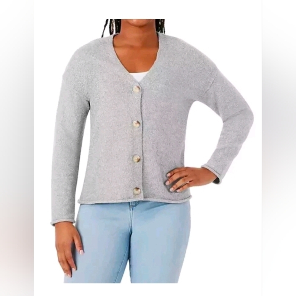 Member's Mark Women's V-neck Cardigan Light Grey Heather